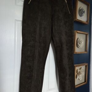 Marc New York OLIVE Suede Pants with Zip Pockets